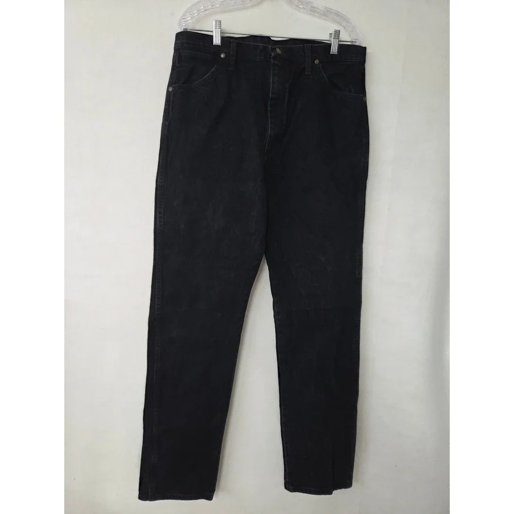 Wrangler 1013MWZWK Cowboy Cut Mens Black Straight Leg Denim Jeans 36x36 Ranch